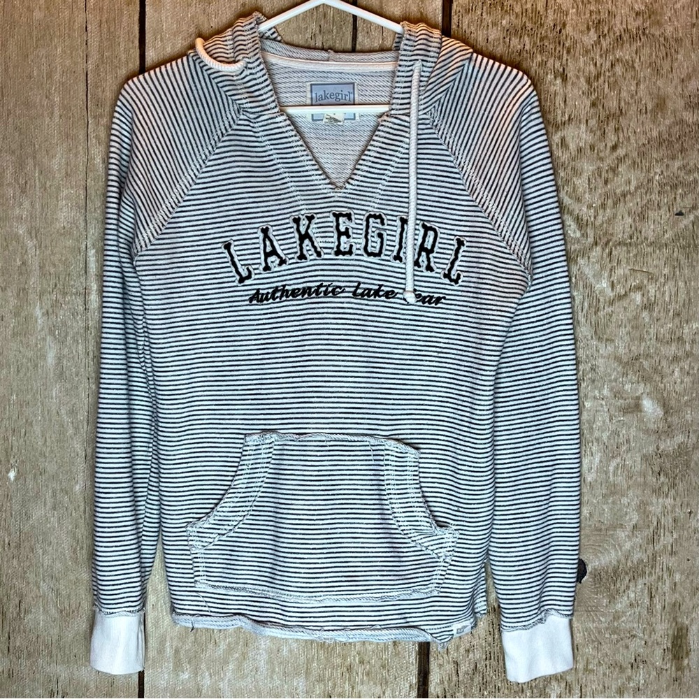 Sweatshirt lake girl stripped hoody small medium